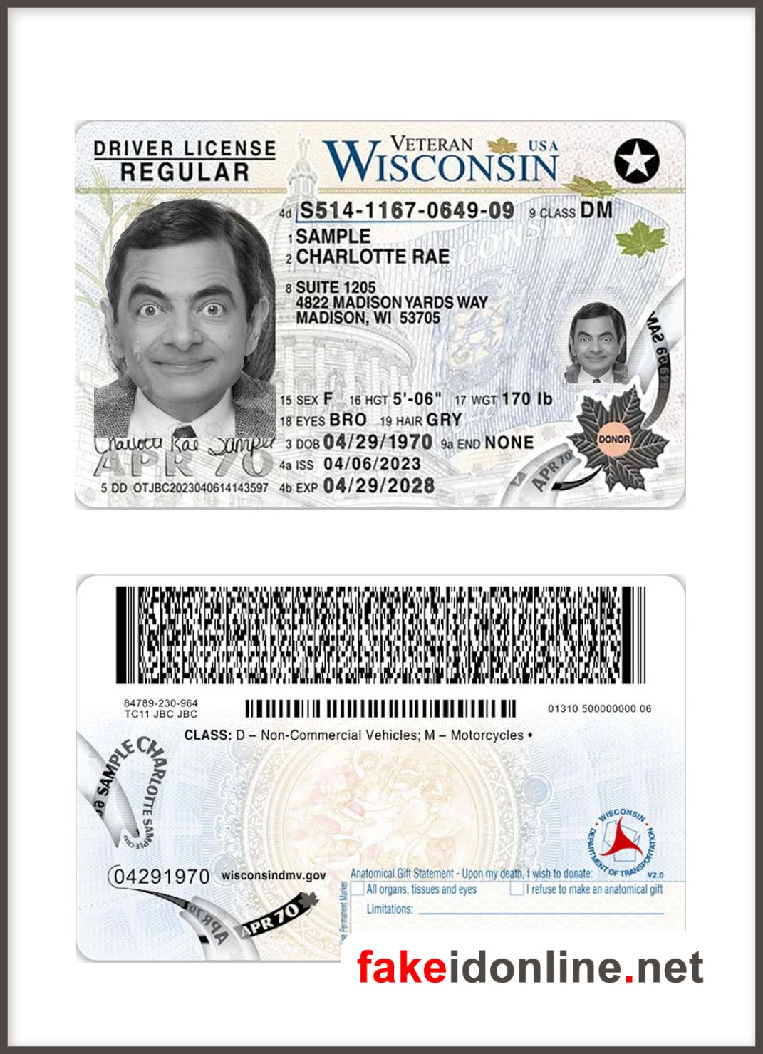 Wisconsin Driver License PSD Template New